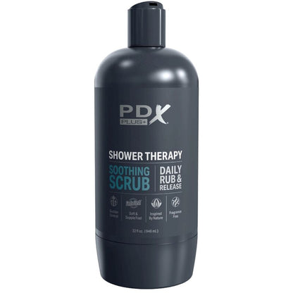 Pdx plus - masturbateur stroker au design discret avec flacon de shampoing exfoliant apaisant