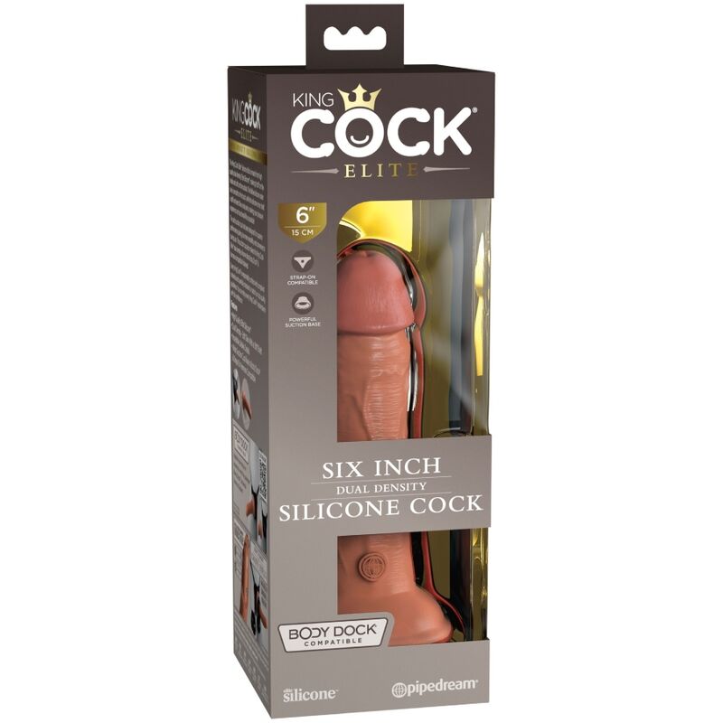 King cock elite - dildo realistico in silicone 15,2 cm candy