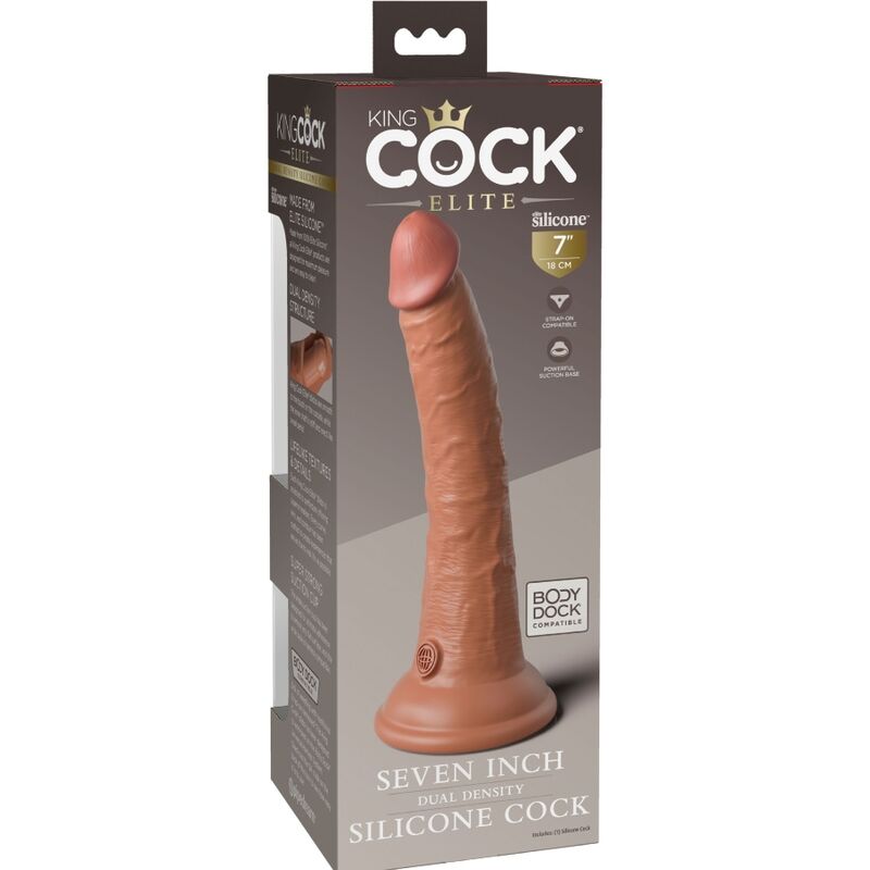 King cock elite - dildo realistico in silicone 17,8 cm candy