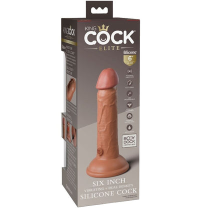 King cock elite - dildo vibrante realistico e silicone 15.2 cm candy