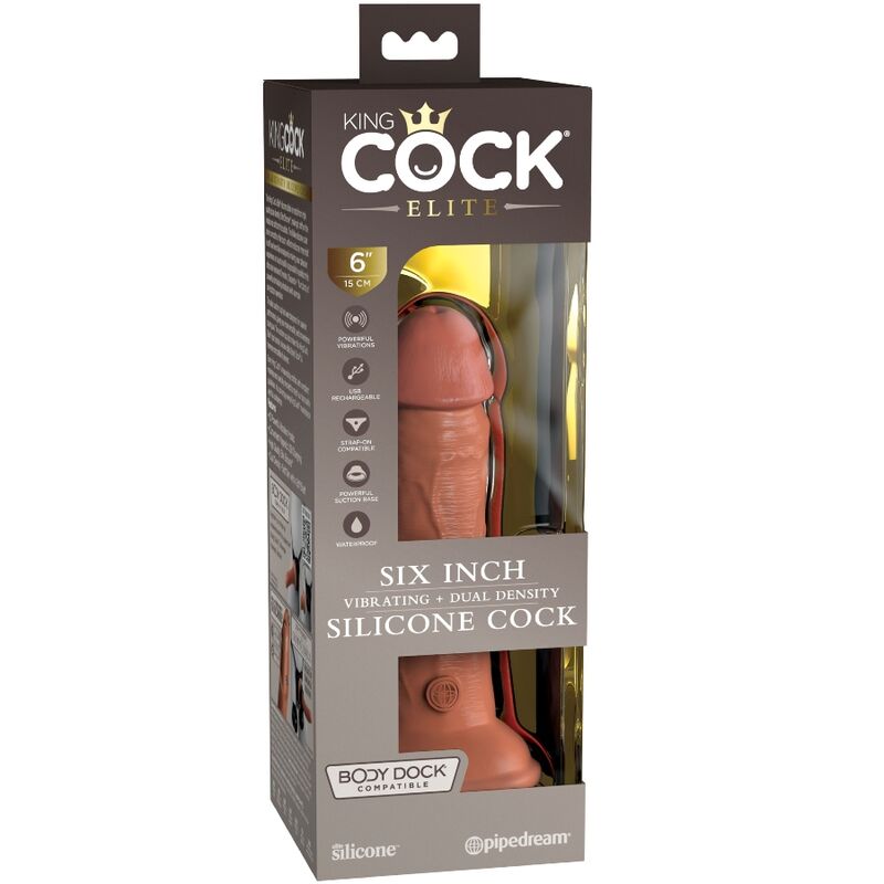 King cock elite - dildo vibrante realistico e silicone 15.2 cm candy