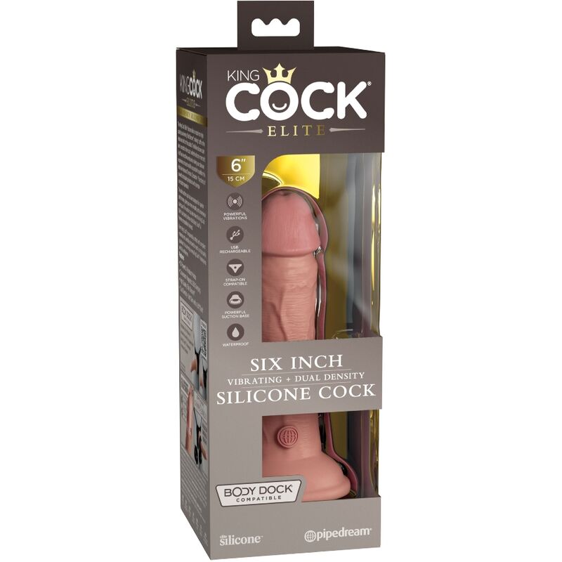 King Cock Elite - gode ceint réaliste vibrant et silicone 15,2 cm