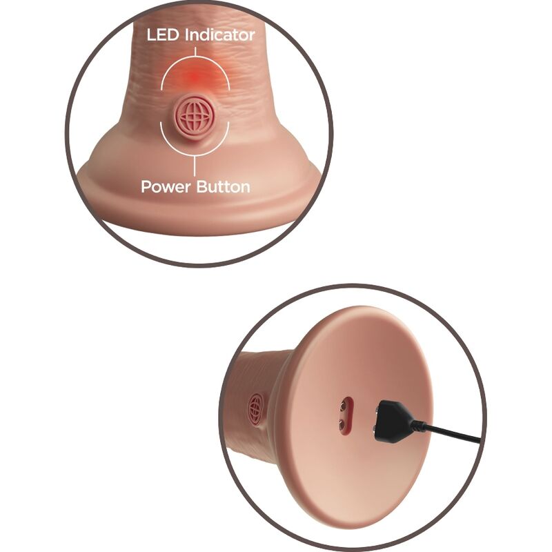 King cock elite - dildo vibrante realistico e silicone 20,3 cm