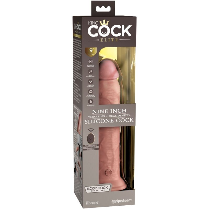 King cock elite - vibratore realistico e dildo in silicone telecomando 23 cm