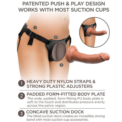 King cock elite - harnais confortable réglable avec gode 17,8 cm