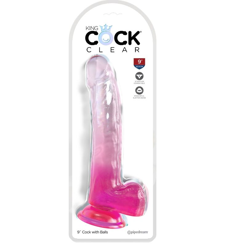 King cock clear - dildo con testicoli 20,3 cm rosa