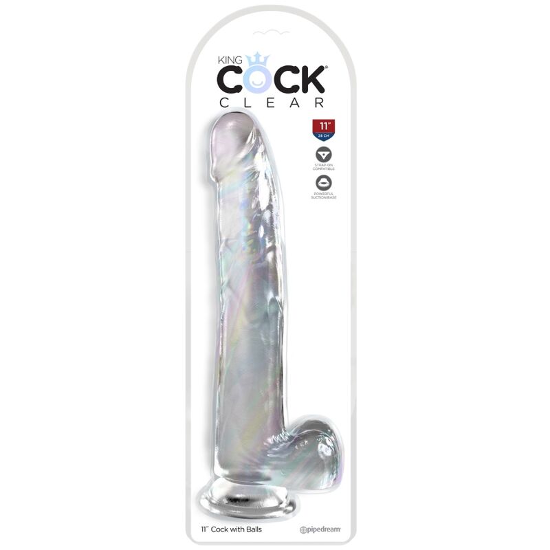 King cock clear - dildo con testicoli 24,8 cm trasparente