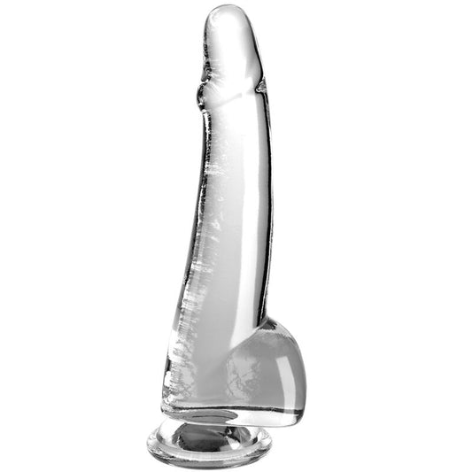 King cock clear - dildo con testicoli 19 cm trasparente
