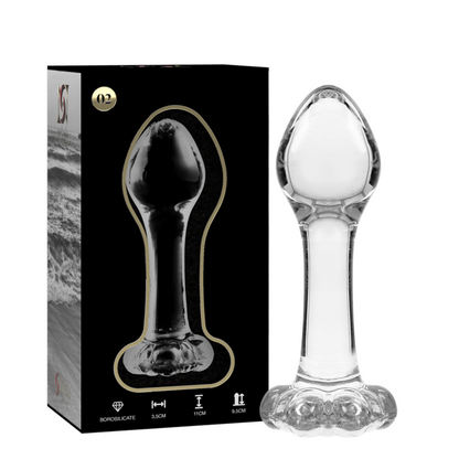 Nebula series by ibiza - modello 2 plug anale vetro borosilicato trasparente 11 cm -o- 3.5 cm