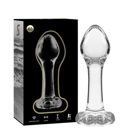 Nebula series by ibiza - modello 2 plug anale vetro borosilicato trasparente 11 cm -o- 3.5 cm