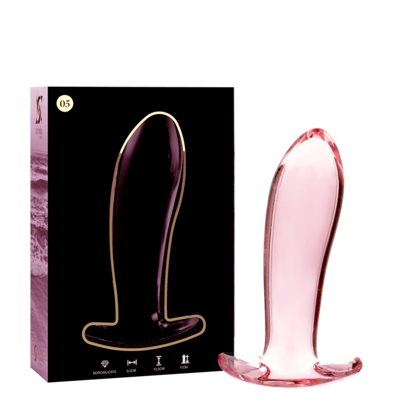 Nebula series by ibiza - modello 5 plug anale vetro borosilicato rosa 12.5 cm -o- 3.5 cm