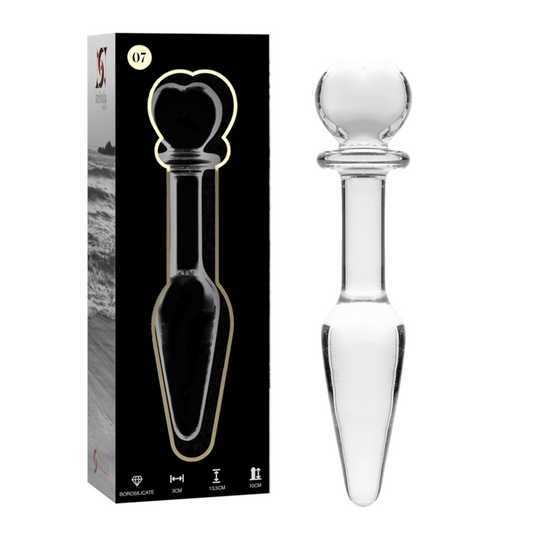 Nebula series by ibiza - modello 7 plug anale vetro borosilicato trasparente 13.5 cm -o- 3 cm