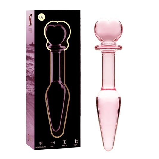 Nebula series by ibiza - modello 7 plug anale vetro borosilicato rosa 13.5 cm -o- 3 cm