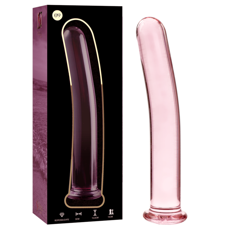 Nebula series by ibiza - modello 9 dildo in vetro borosilicato rosa 15.5 cm -o- 2.5 cm