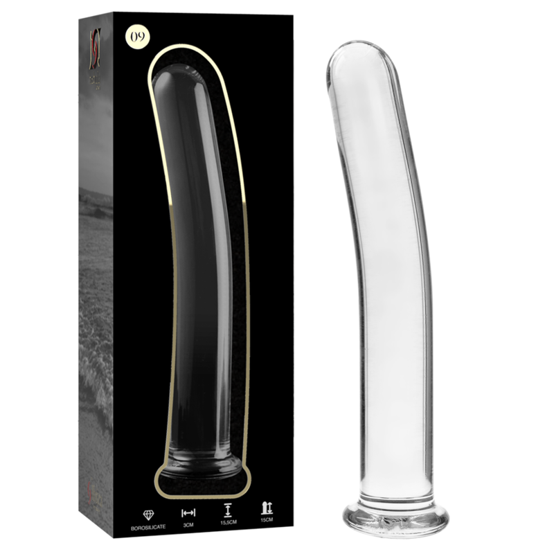 Nebula series by ibiza - modello 9 dildo in vetro borosilicato trasparente 15.5 cm -o- 2.5 cm