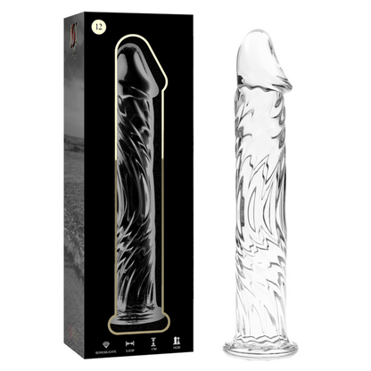Nebula series by ibiza - modello 12 dildo in vetro borosilicato trasparente 17 cm -o- 3.5 cm