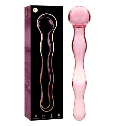 Nebula series by ibiza - modello 13 dildo in vetro borosilicato rosa 18 cm -o- 3.5 cm