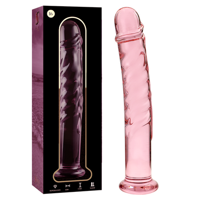 Nebula series by ibiza - modello 16 dildo in vetro borosilicato rosa 18.5 cm -o- 3 cm
