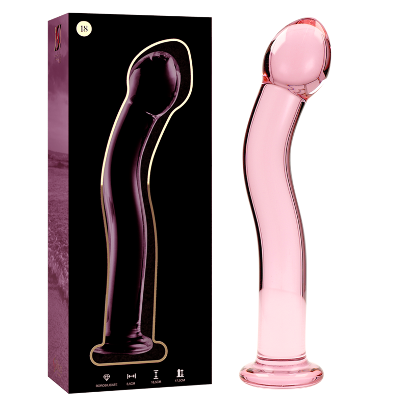 Nebula series by ibiza - modello 18 dildo in vetro borosilicato rosa 18.5 cm -o- 3.5 cm
