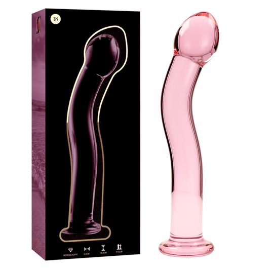 Nebula series by ibiza - modello 18 dildo in vetro borosilicato rosa 18.5 cm -o- 3.5 cm