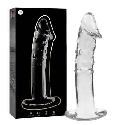 Nebula series by ibiza - modello 19 dildo in vetro borosilicato trasparente 18.5 cm -o- 4 cm