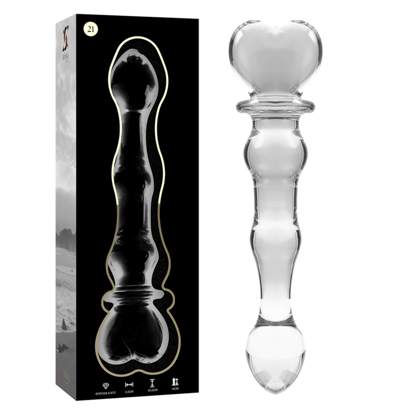 Nebula series by ibiza - modello 21 dildo in vetro borosilicato trasparente 20.5 cm -o- 3.5 cm