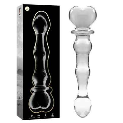 Nebula series by ibiza - modello 21 dildo in vetro borosilicato trasparente 20.5 cm -o- 3.5 cm