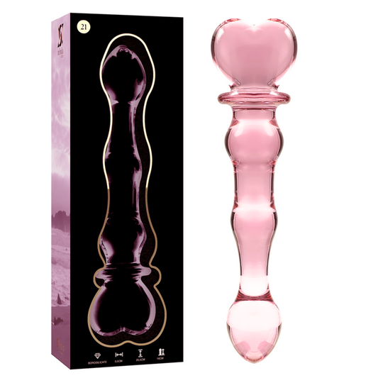 Nebula series by ibiza - modello 21 dildo in vetro borosilicato rosa 20.5 cm -o- 3.5 cm