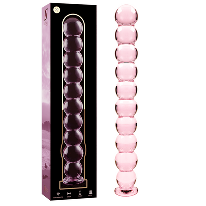 Nebula series by ibiza - modello 22 dildo in vetro borosilicato rosa 21.5 cm -o- 2.5 cm