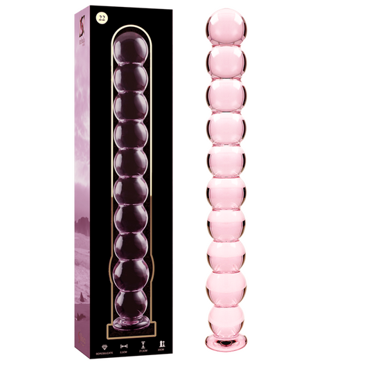 Nebula series by ibiza - modello 22 dildo in vetro borosilicato rosa 21.5 cm -o- 2.5 cm