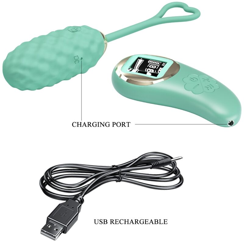 Pretty love - uovo vibrante con telecomando verde vivian