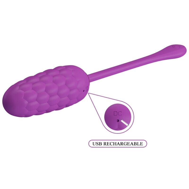 Pretty love - œuf vibrant texturé marin rechargeable violet