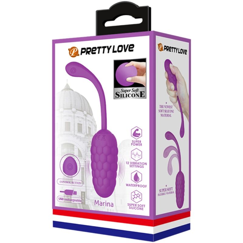 Pretty love - œuf vibrant texturé marin rechargeable violet