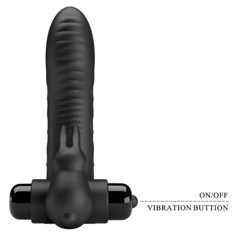Pretty love - copertura per dita vibratore coniglio nero vance