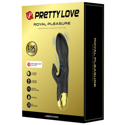 Vibrateur lapin Pretty Love Liberators avec succion Noir/Or