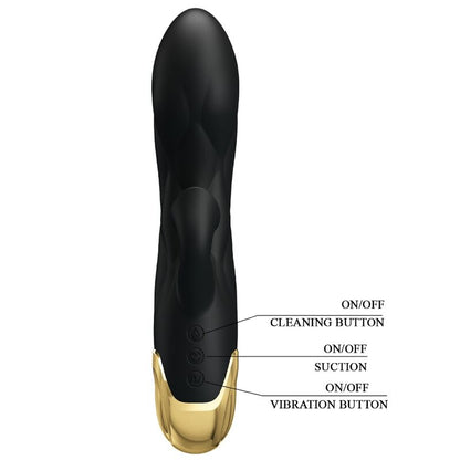 Vibrateur lapin Pretty Love Liberators avec succion Noir/Or