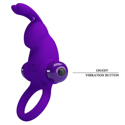 PRETTY LOVE - ANNEAU VIBRANT PÉNIS LAPIN VIOLET