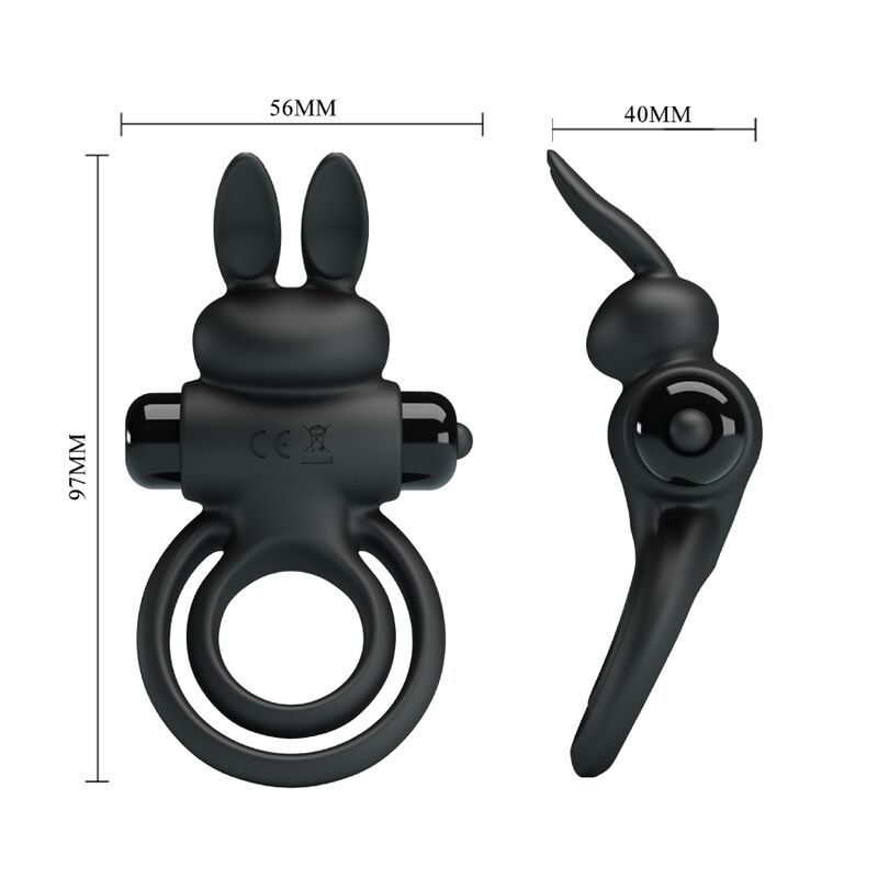 Pretty love - anello vibrator iii rabbit per pene nero