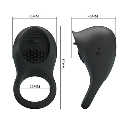 Pretty love - anello vibrante per pene con lingua nera