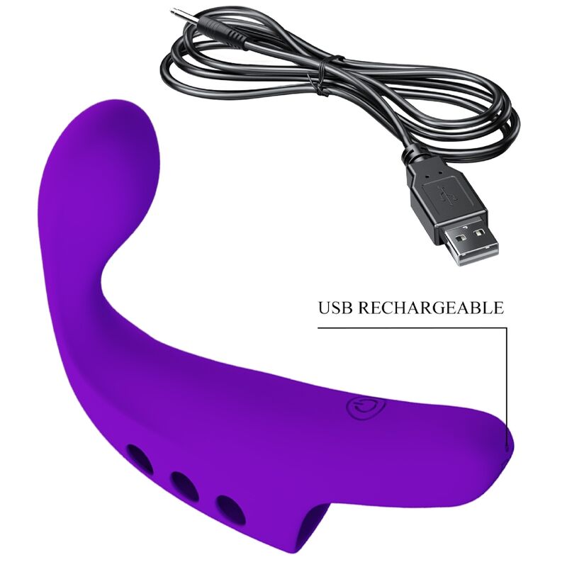 Pretty love - vibratore da dita ricaricabile gorgon viola