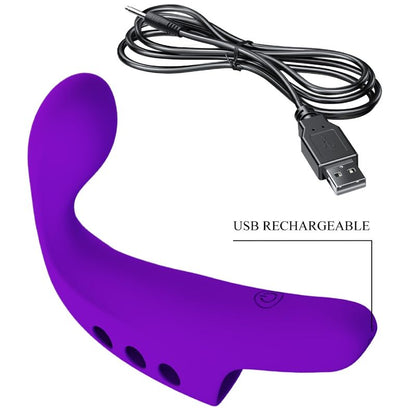 Pretty love - vibratore da dita ricaricabile gorgon viola
