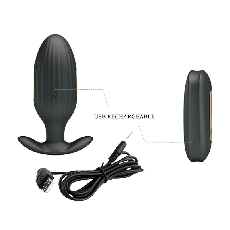 Pretty love - vibratore anale ricaricabile kelly plug nero
