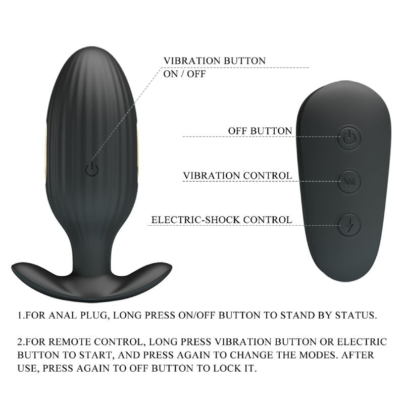 Pretty love - vibratore anale ricaricabile kelly plug nero