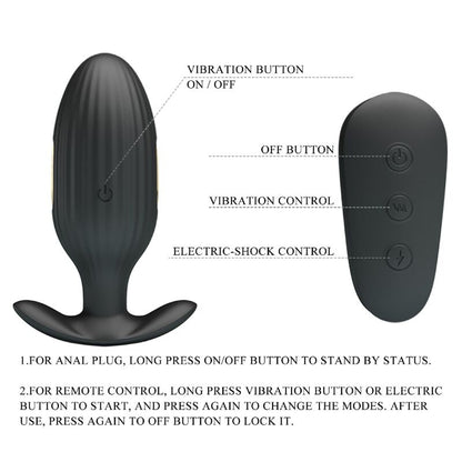Pretty love - vibratore anale ricaricabile kelly plug nero