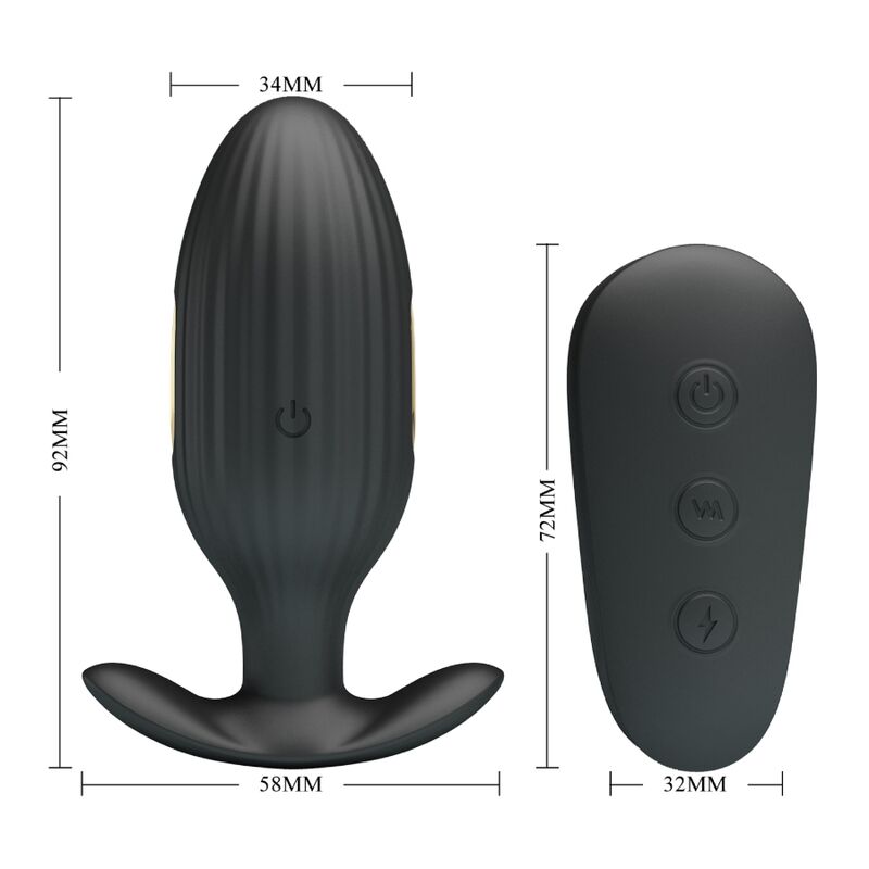 Pretty love - vibratore anale ricaricabile kelly plug nero