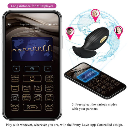 Pretty love - plug anale controllato da app jefferson nero