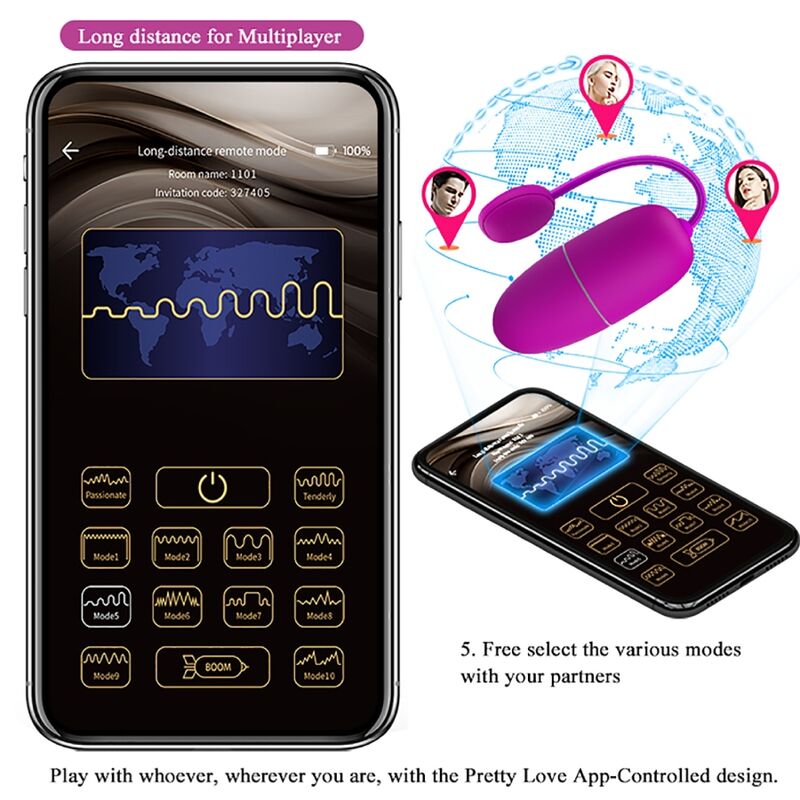 Pretty love - ninfa uovo vibrante app controllato viola