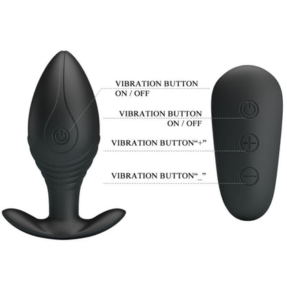 Pretty love - vibratore ricaricabile plug anale regina nero