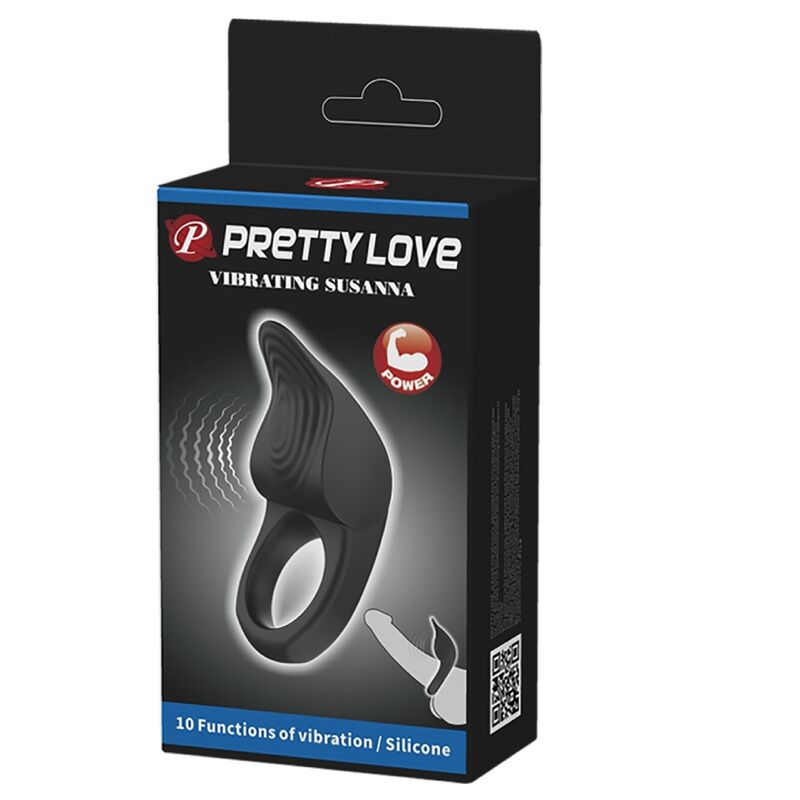 Pretty love - anello vibrante per pene susanna nero