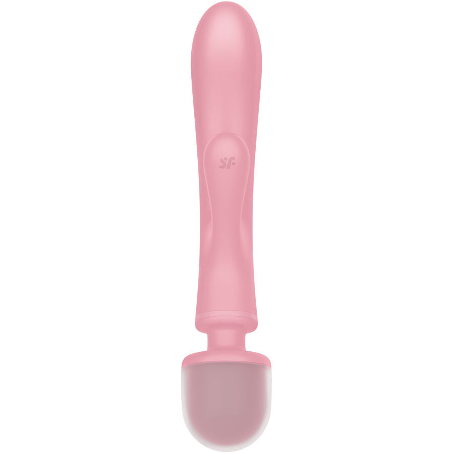 Vibrateur rabbit Satisfyer Triple Lover avec tête de massage wand rose